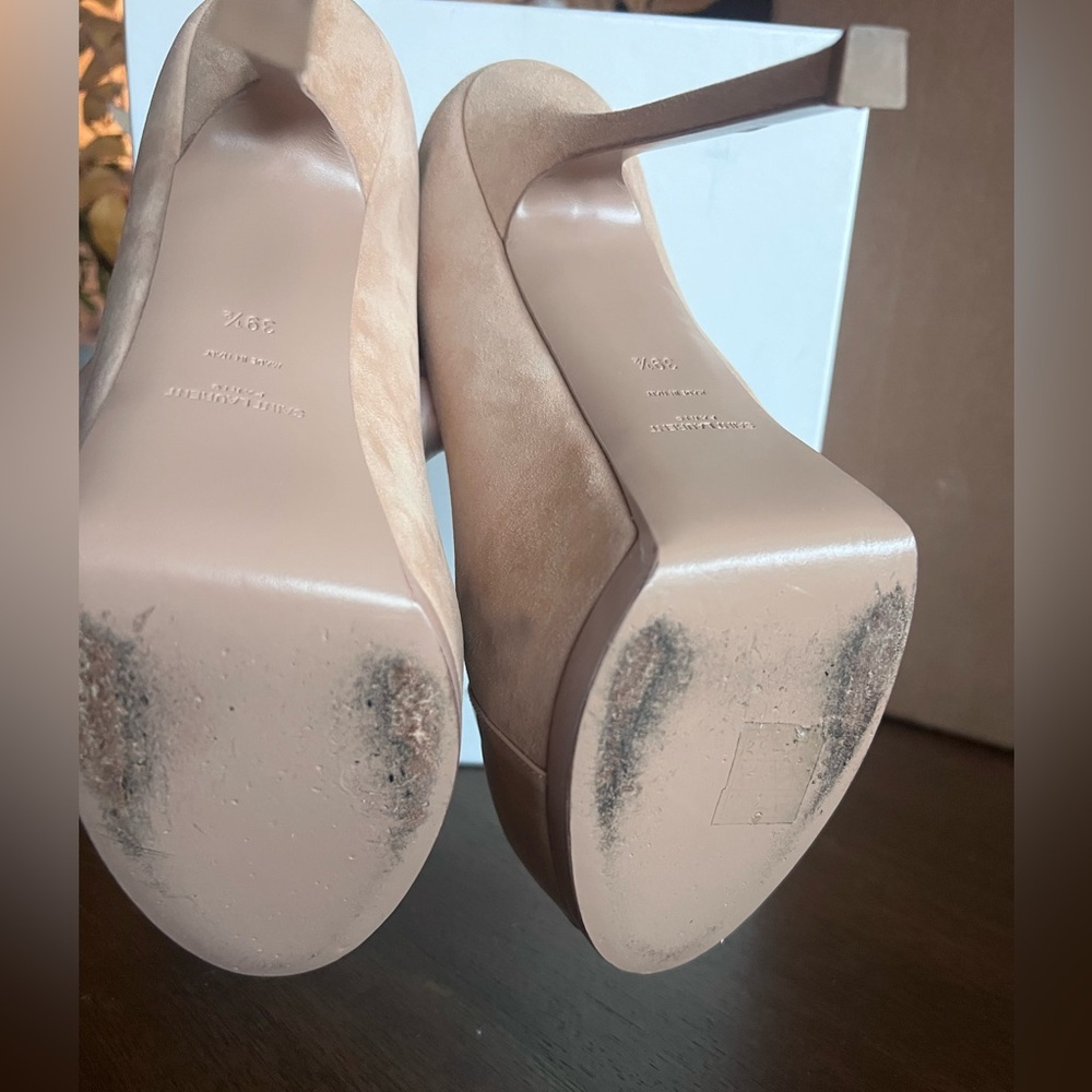 Saint Laurent Tribtoo High Heels Nude Suede Patent Leather with Box EU 39.5 - Picture 7 of 10